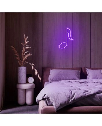 Brighten Up Your Space: Perfect for Home Decor, Live Music Venuses, and Recording Studios - Music Note LED Neon Sign.