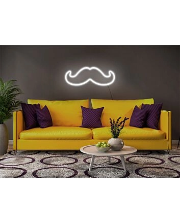 Brighten Up Your Bar, Storefront, or Man Cave with the Quirky Mustache LED Neon Sign.