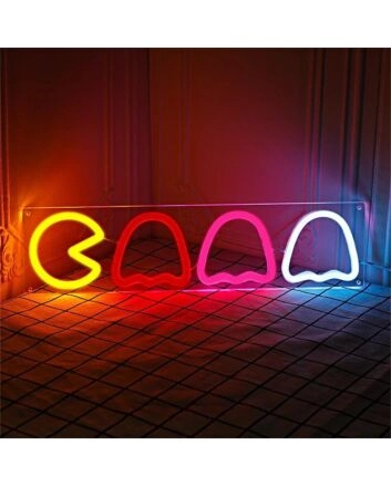 Brighten Up Your Game Room or Bar: The Pac Man Logo LED Neon Light Brings Retro Fun to Any Space