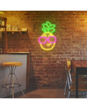 Brighten Your Space: Pineapple LED Neon Sign Light for Home, Bar, and Tropical-themed Events
