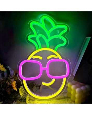 Brighten Your Space: Pineapple LED Neon Sign Light for Home, Bar, and Tropical-themed Events