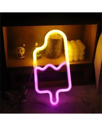 Brighten Up Your Space: Popsicle Shaped LED Neon Sign for Home Decor, Bars, and Summer Parties