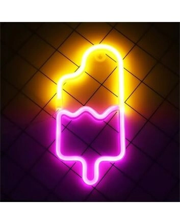 Brighten Up Your Space: Popsicle Shaped LED Neon Sign for Home Decor, Bars, and Summer Parties