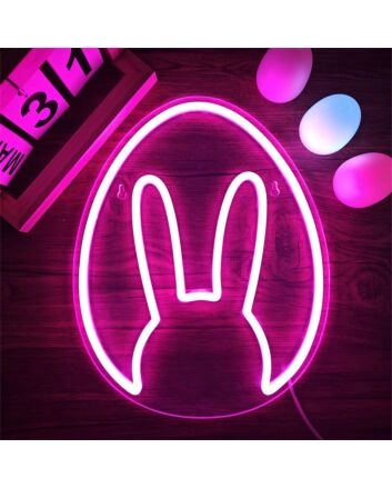 Brighten Up Your Space: Perfect for Home Decor, Bars, and Celebrations with the Rabbit Egg LED Neon Sign.