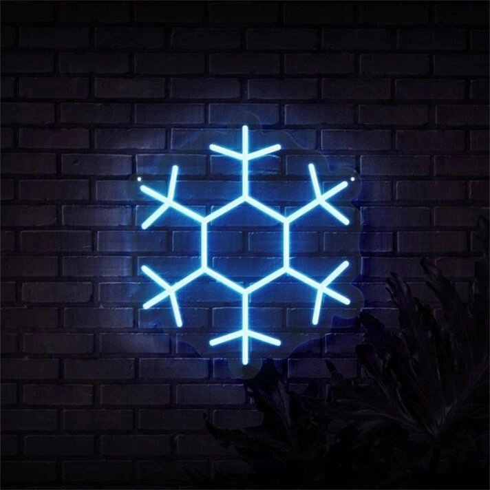 Brighten Your Winter Celebrations: Snowflake LED Neon Sign Sketch and Etch Us for Home, Office, and Festive Decorations.