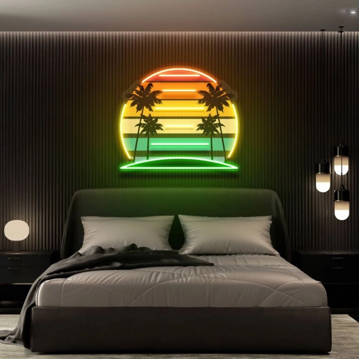 Brighten Your Bedroom, Office, or Storefront with Sunset Led Uv Neon Sign Custom Home Decor.