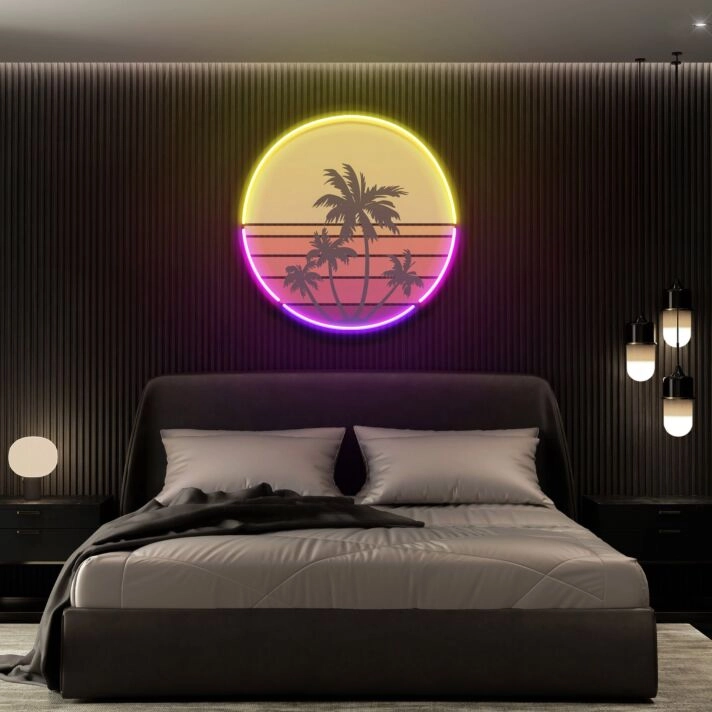 Brighten Up Your Space: From Home to Office, Store, or Wedding - Sunset Retro Led Uv Neon Sign Custom Decor Adds a Unique Touch