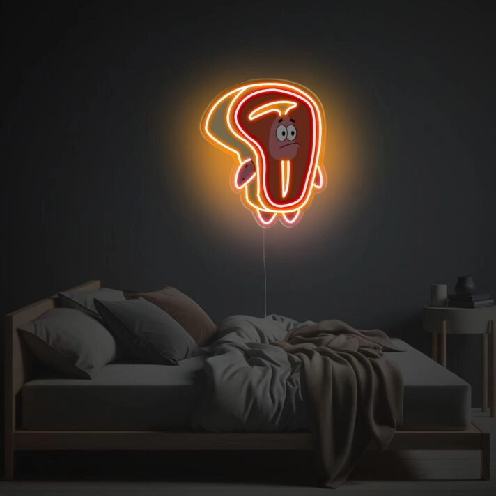 Brighten Up Your Home, Office, or Bar: Patrick Star With Meat Suit LED Neon Acrylic Artwork Perfect for Themed Celebrations and Creative Spaces