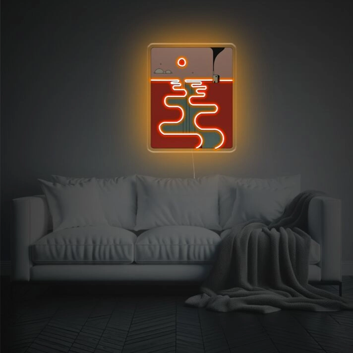 Enhance Your Spaces: Sunset Sence LED Neon Acrylic Artwork Perfect for Home Decor, Office Ambiance, and Vibrant Bar Atmospheres.