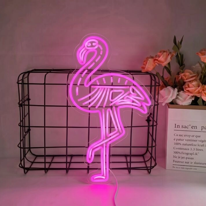 Brighten Your Space: Skeletal Flamingo LED Neon Sign, Perfect for Bars, Weddings, and Eclectic Home Decor.