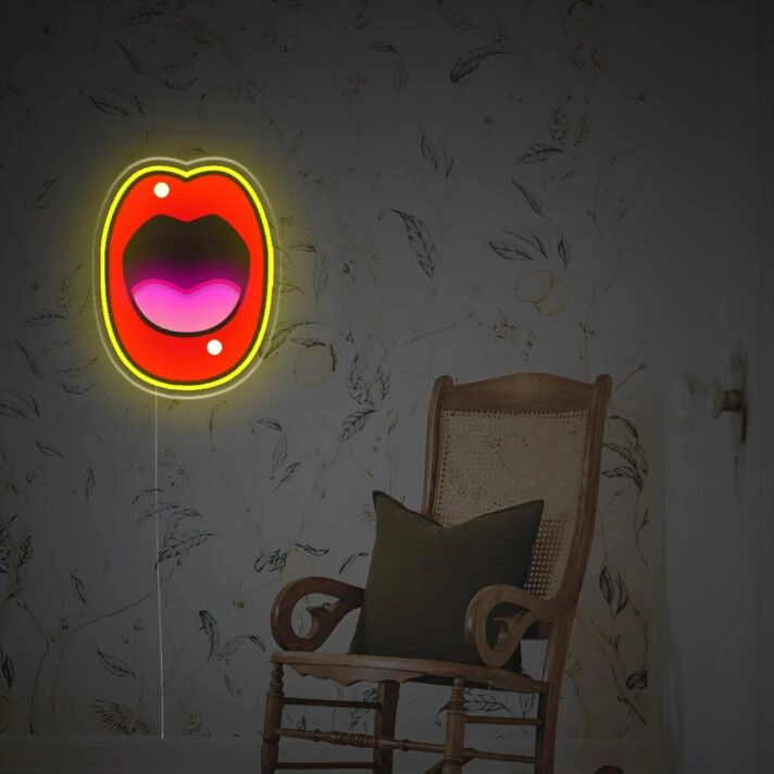 Elevate your bar, office, or store ambiance with the eye-catching Opening Mouth LED Neon Acrylic Artwork.