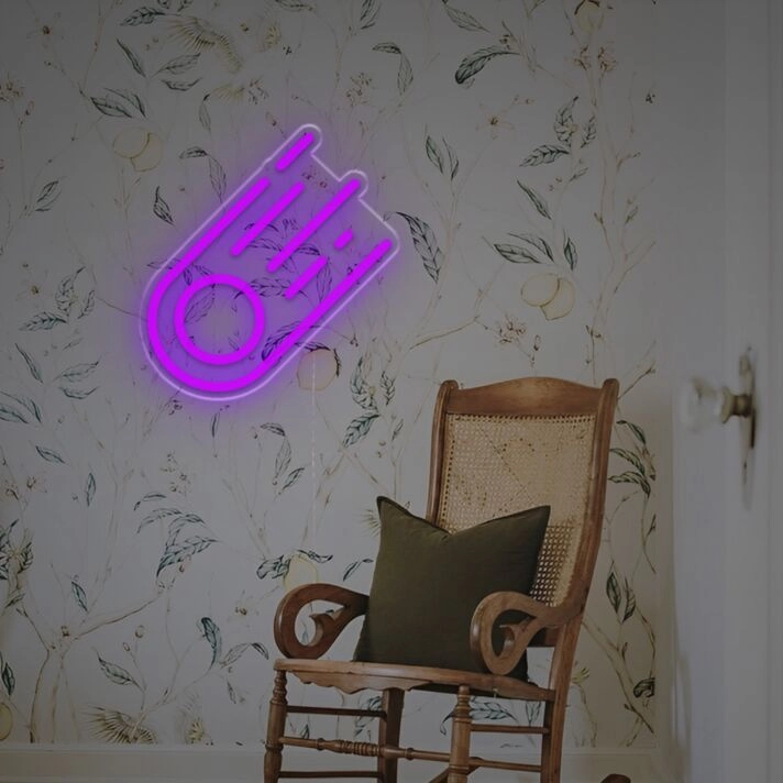 Brighten Your Space: Comet LED Neon Sign, Perfect for Bars, Weddings, and Home Decor.