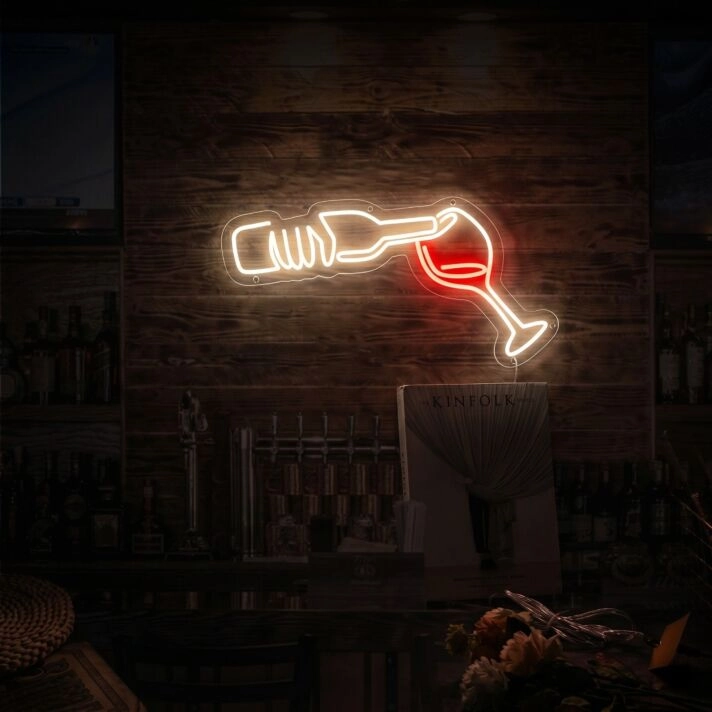 Elevate Your Space: Wine Lover Art Wine Neon Sign - Perfect for Home Bar, Special Occasions, and Unique Office Decor.