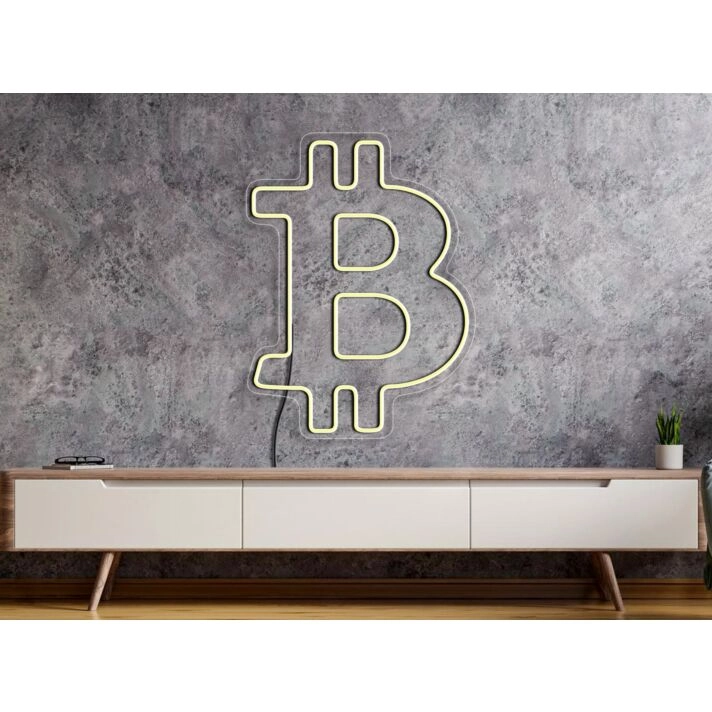 Brighten Up Your Home, Office, or Store with the Vibrant Bitcoin Crypto Neon Sign Bitcoin Light Decor.