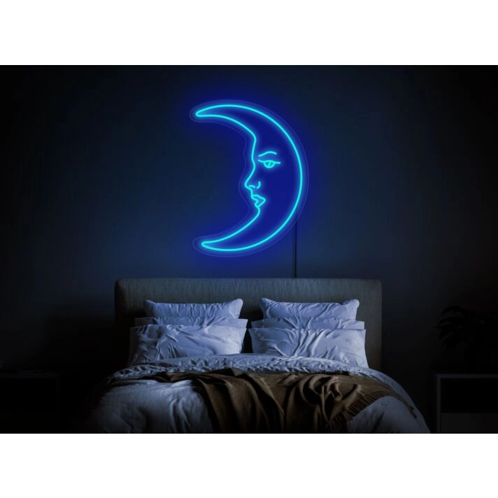 Elevate your ambiance: Crescent moon light Moon neon sign for enchanting home decor, lively parties, and romantic weddings.