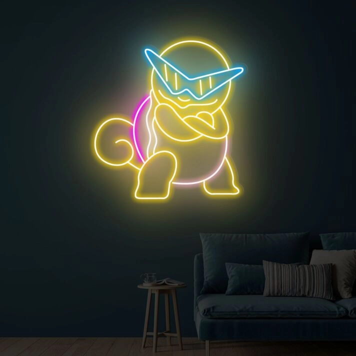 Brighten Up Your Space: Squirtle Led Neon Sign - Perfect for Home Decor, Office Vibes, and Party Ambiance