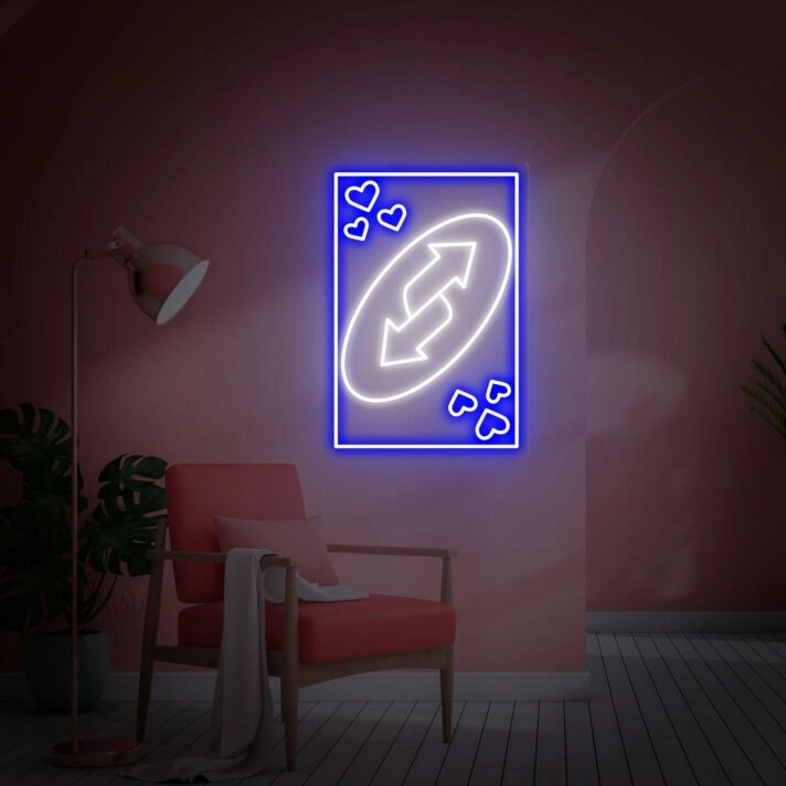 Brighten Up Your Game Nights and Celebrate in Style with Uno Flip Led Neon Sign Indoor Game Wall Decor for Your Home, Office, and Parties.