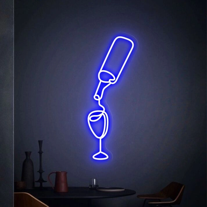 Elevate your Wine Cellar, Bar, or Wedding Venue with Wine Glass S LED Neon Sign Wine Artwork Decor.