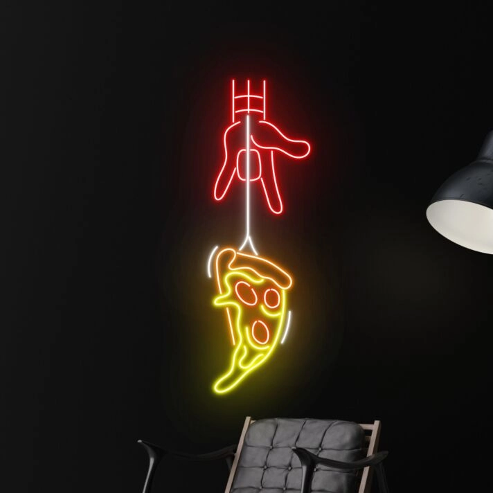 Brighten Up Your Space: Perfect for Parties, Home Kitchens, or Pizza Shops with Custom Pizza Led Sign Pizza Restaurant Logo Home Room Decor Restaurant Decor.