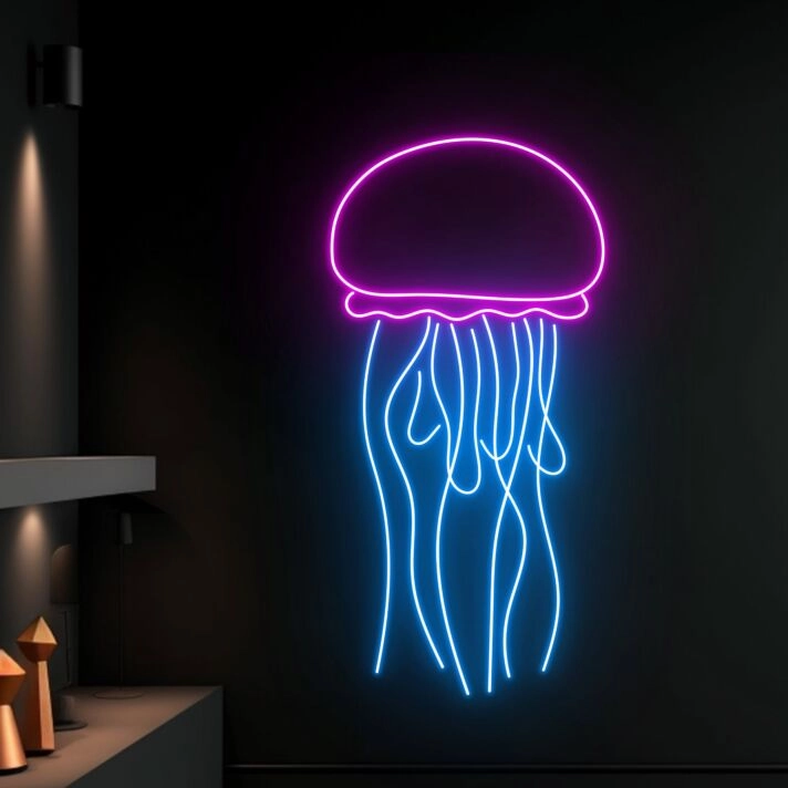 Brighten Up Your Space: Jelly Fish Led Neon Sign, Perfect for Home Decor, Office Ambiance, or as a Mesmerizing Addition to Your Bar, Wedding, and Party Celebrations.