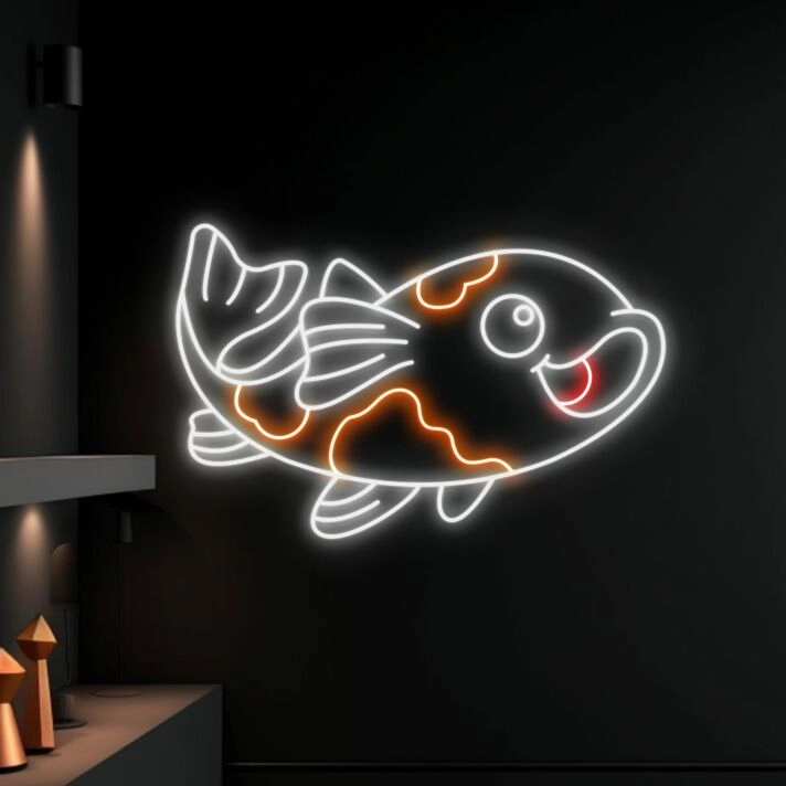 Brighten Up Your Space: Koi Fish Led Neon Sign – Perfect for Home Decor, Office Ambiance, Storefronts, Bars, and Animal Lovers’ Celebrations