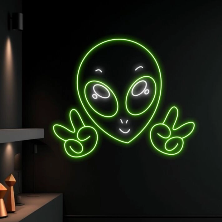 Peace Alien Led Neon Sign Restaurant Decor Bar Club Decor