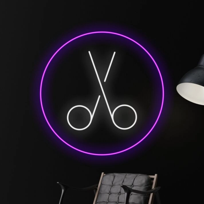Scissors Neon Led Sign Welcome Spa Logo Wall Art Decor