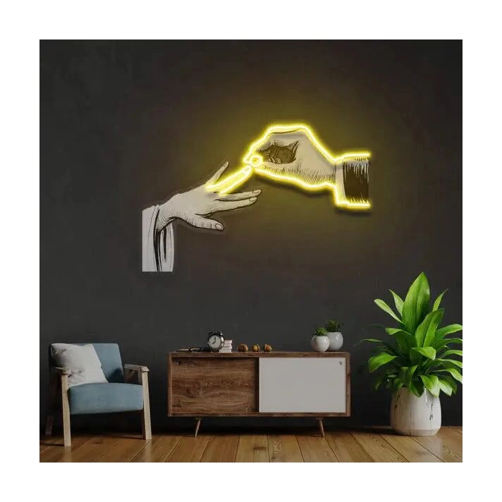 Hands And Ring Uv Light Neon Artistry And Installation Set