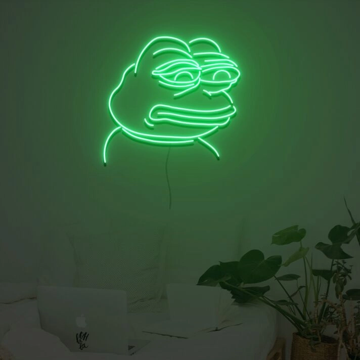 Sad Pepe Frog Neon Sign Custom Neon Sign Lights Night Lamp Led Neon Sign Light For Home Party