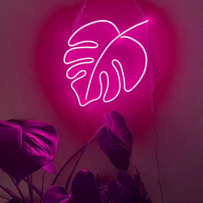 Turtleback Bamboo Plant Leaves Decorative Neon Sign
