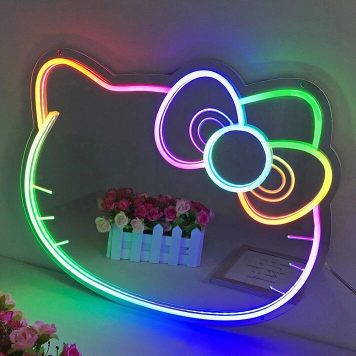 Purrfect Cat Colorful Mirror Neon Signs