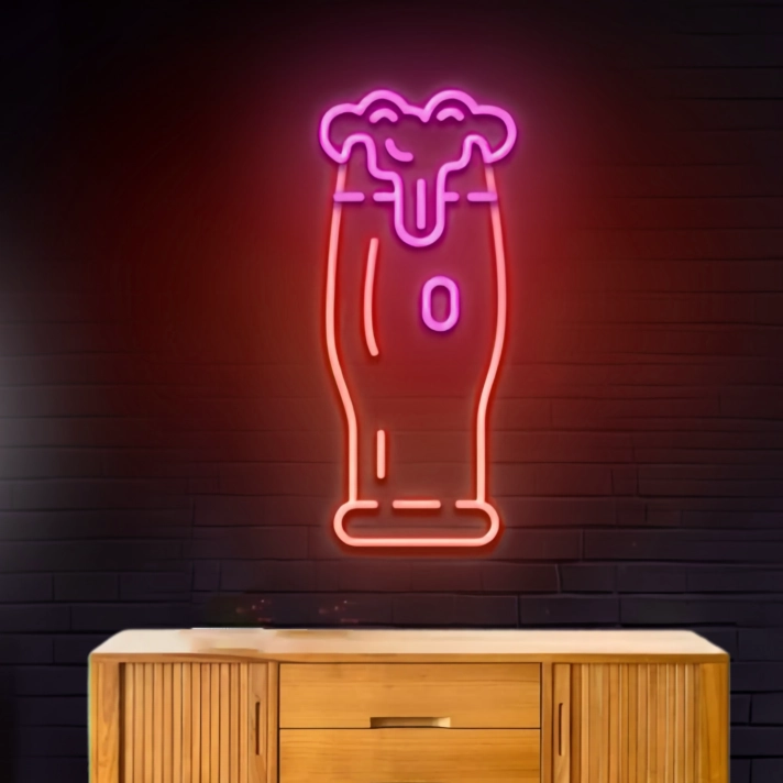 Large Beer Mug Decor Neon Light