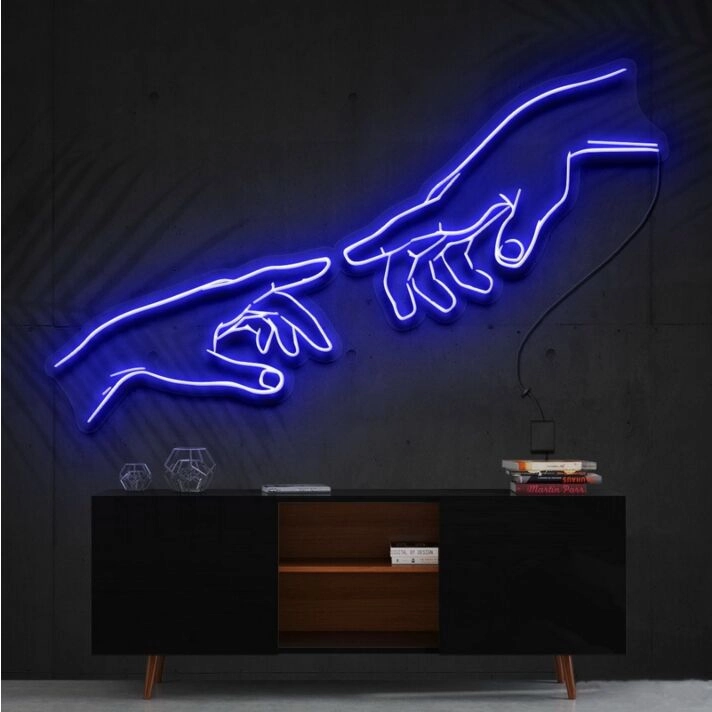 The Creation Of Adam Neon Sign for Art Lovers and Classic Decor