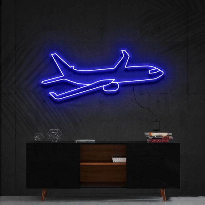 Airplane Neon Sign for Travel Lovers and Fun Decor