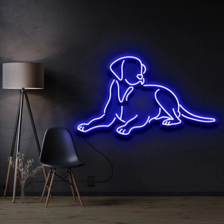 Labrador Retriever Neon Sign for Dog Lovers and Pet Spaces