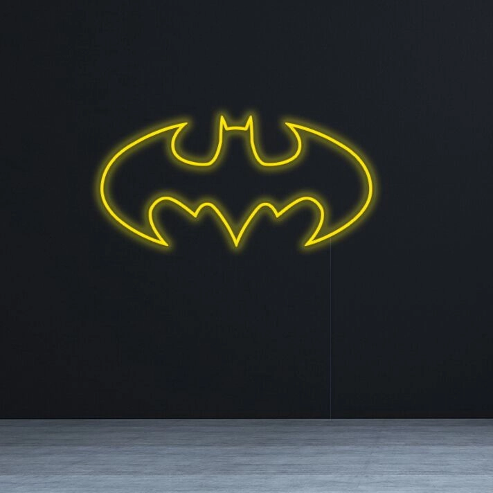 Batman Comic Hero Outline Fan Art Neon Sign for Superhero Fans