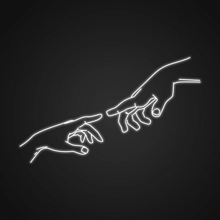 The Creation Of Adam Fingers Neon Sign for Art Lovers and Classic Decor