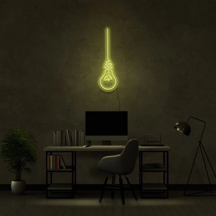 Lightbulb Neon Sign for Creative and Inspirational Decor