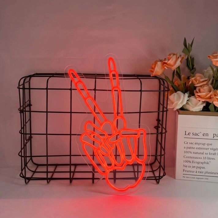 Skeleton Hand Neon Sign for Edgy and Unique Decor