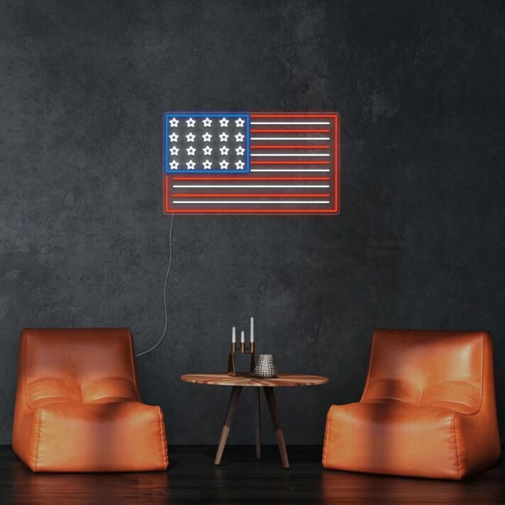 American Flag Neon Sign for Patriotic and Cultural Decor