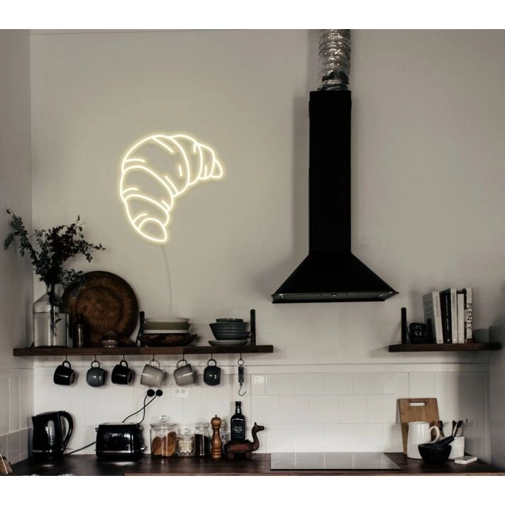 Croissant Neon Sign for Food Lovers and Whimsical Decor