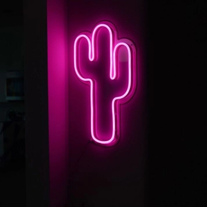 Cactus Neon Sign for Nature and Whimsical Decor