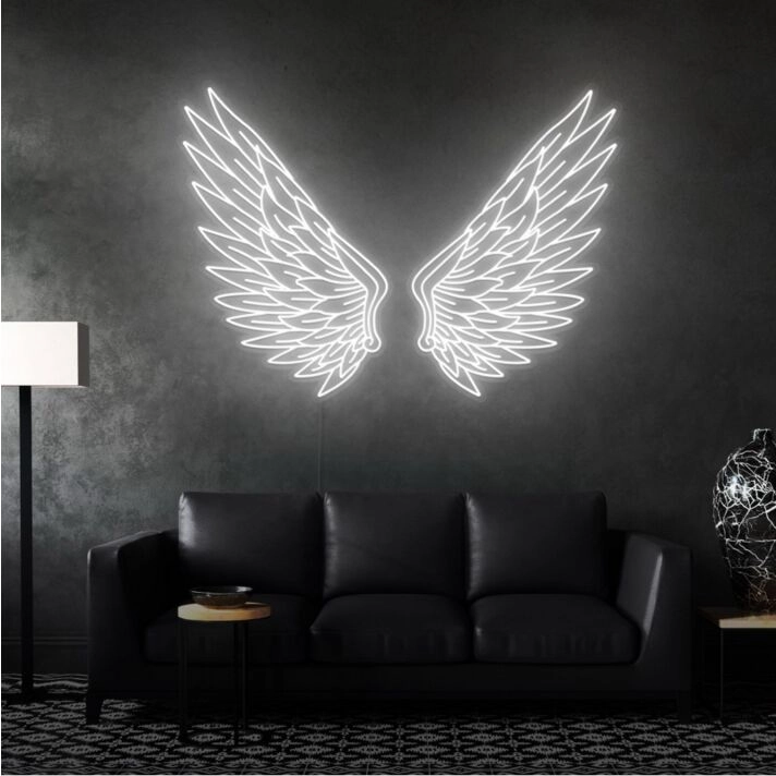 Angel Wings Neon Sign for Whimsical and Spiritual Decor