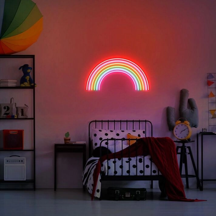 Rainbow Neon Sign for Whimsical and Fun Spaces