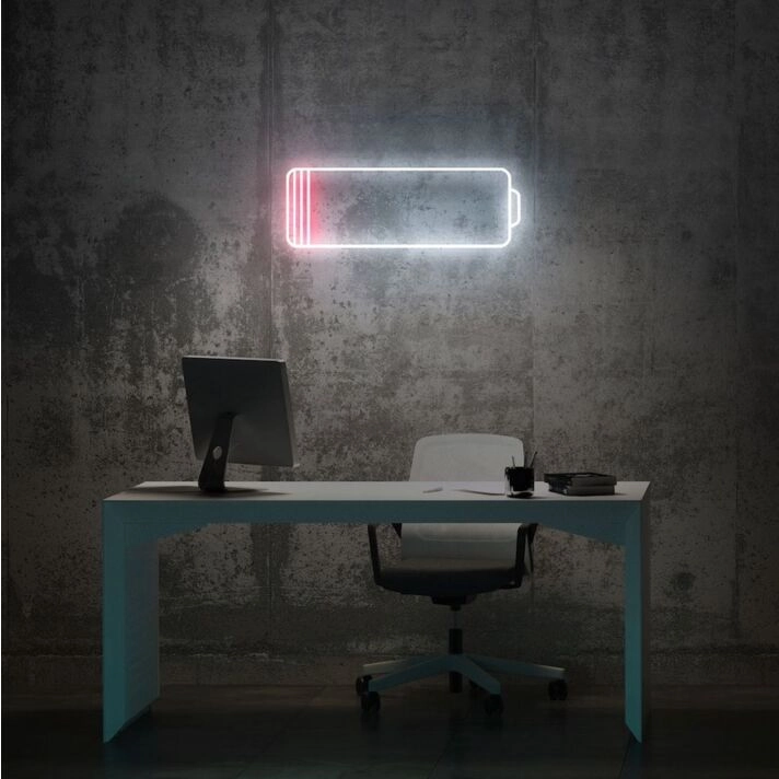 Night Embers Battery Drained Neon Sign for dramatic dorm room ambiance