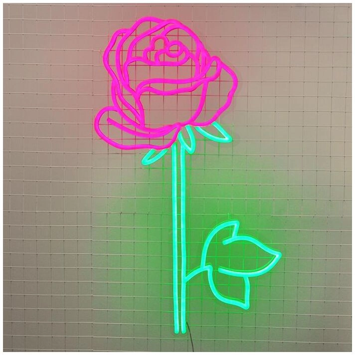 Rose No 2 Neon Sign adds elegance to romantic decor