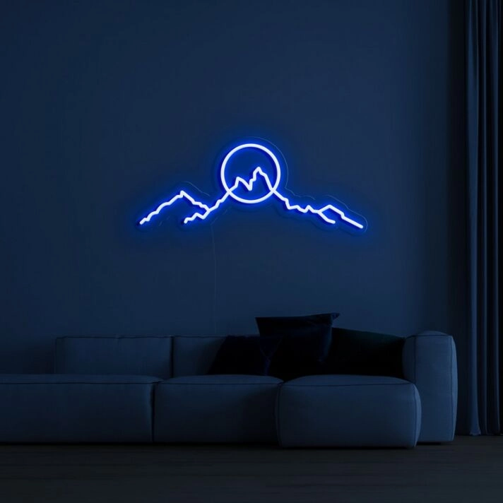 Mountainscape Neon Sign for Nature Themed Decor