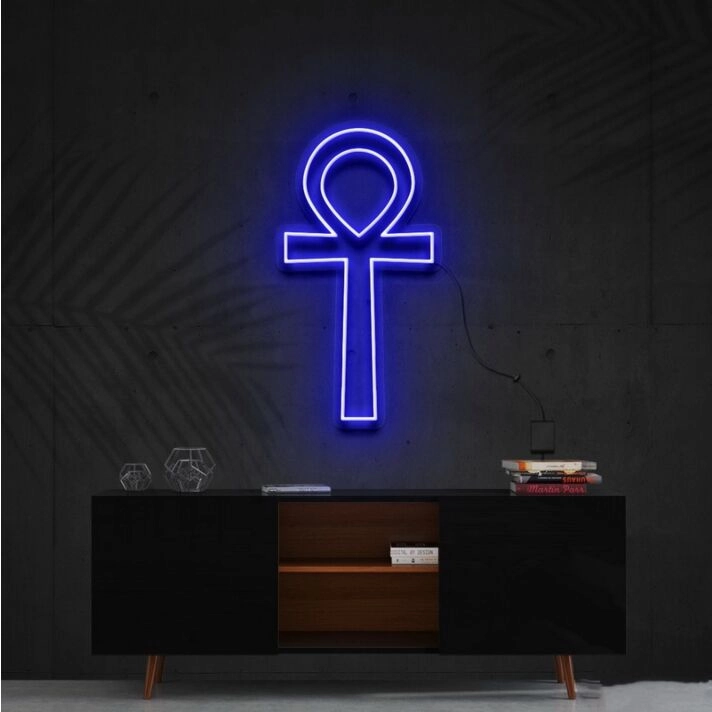 Ankh Neon Sign for Spiritual Decor and Lifestyle Spaces