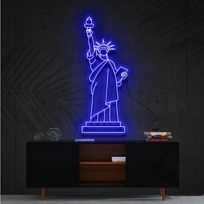 Statue Of Liberty Neon Sign for Travel Lovers and Patriotic Decor