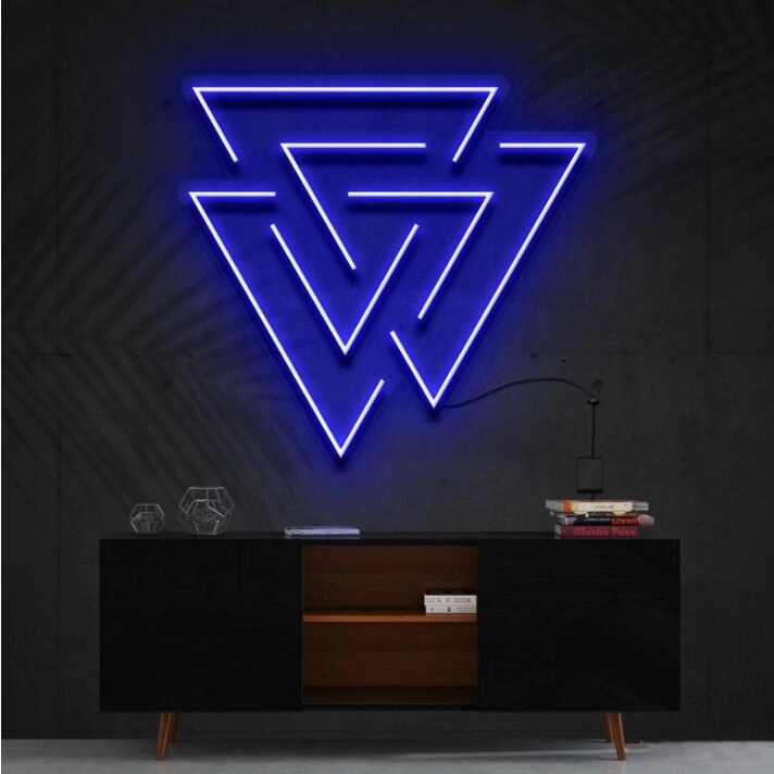 Interlocking Triangles Neon Sign for Modern Decor